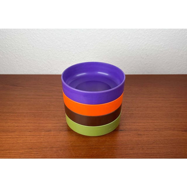 Plastic Danish Mid-Century Modern Space Age Stacking Mepal Bowls from Rosti, 1960, Set of 4 For Sale - Image 7 of 18