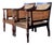 Vintage Carved Wood and Cane Chairs - Pair For Sale
