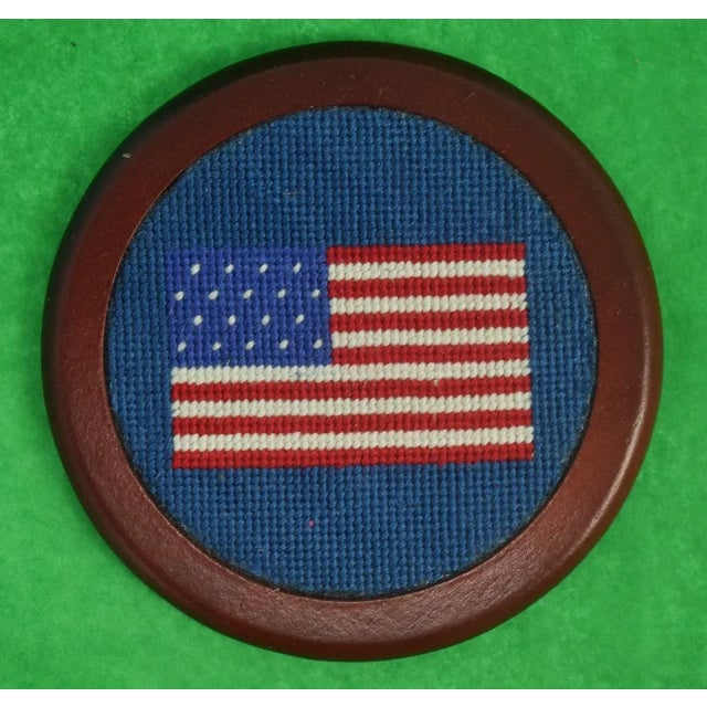 Sz: 4" Diameter Product Details Our 100% hand-stitched Coaster Sets combined our signature needlepoint and chestnut...