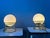 Glass Mid-Century Hollywood Regency Eyeball Table Lamps in Opaline Glass, Set of 2 For Sale - Image 7 of 11
