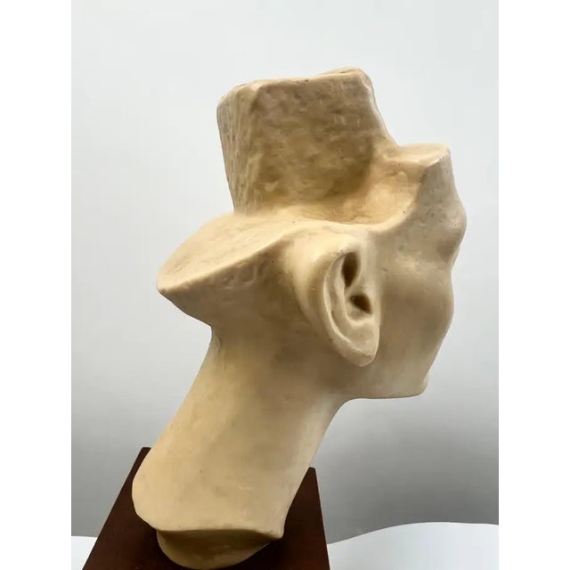 1990s Louvre Museum Reproduction Classical Male Bust, French Plaster Sculpture on Wood 1990's For Sale - Image 5 of 17