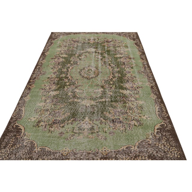 Traditional Vintage Zeki Muren Rug in Green and Brown For Sale - Image 3 of 7