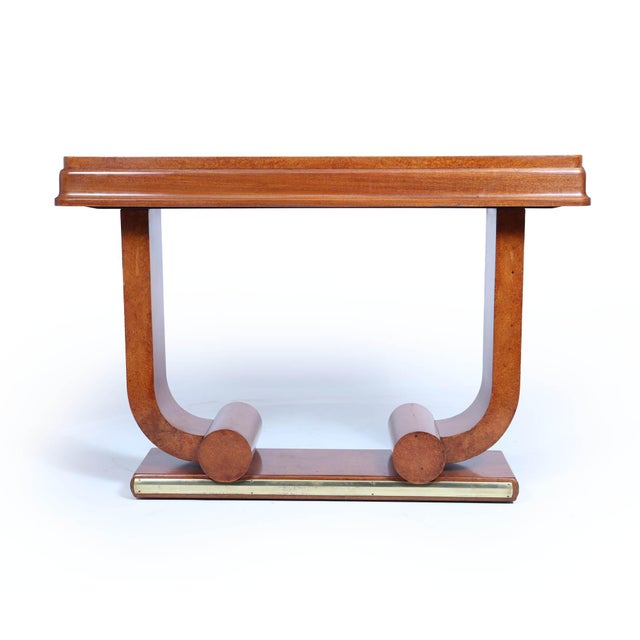 Art Deco French Amboyna Console Table, 1925, in Very Good conditions. Designed 1920 to 1949