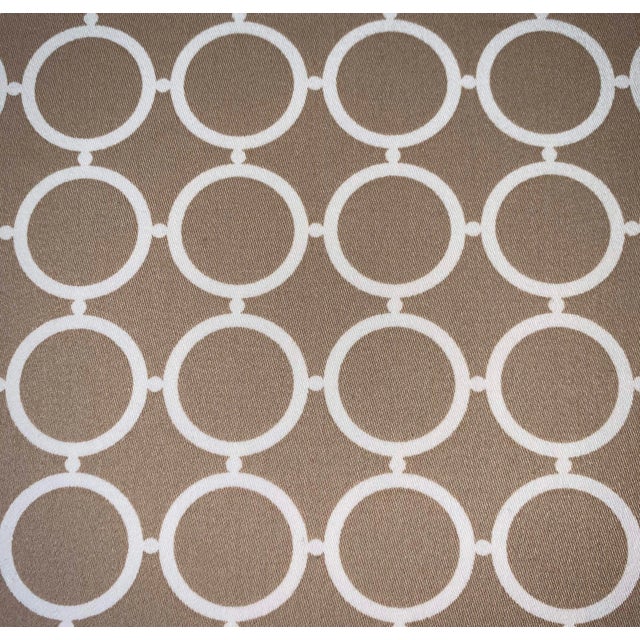 Free Spirit Designer Vicki Payne Taupe Brown & Cream Circles Geometric Rings Fabric- 3.5 Yards For Sale