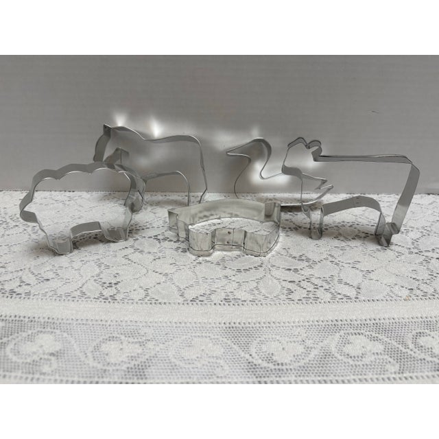 Metal Sweet Set of Metal Farmhouse Cookie Cutters, Set of Five For Sale - Image 7 of 8