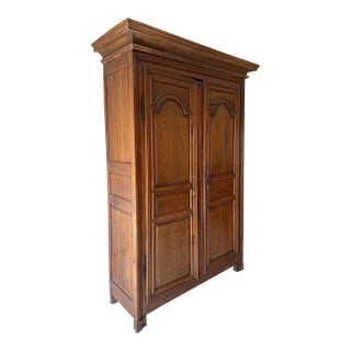 Antique French Provincial Oak Armoire For Sale