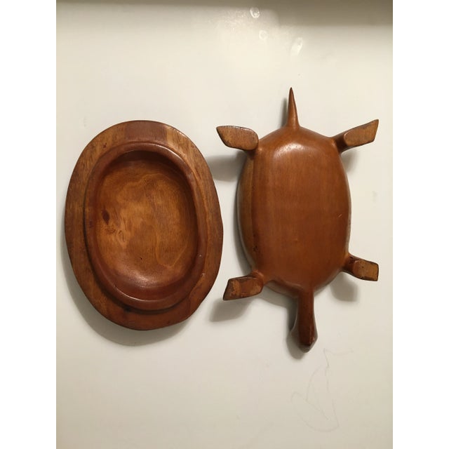 Boho Chic 1970s Carved Wood Turtle Box For Sale - Image 3 of 5