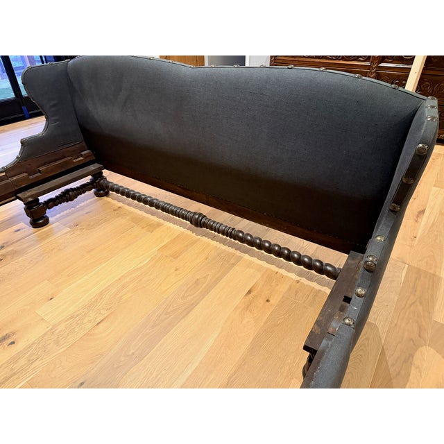 1990s Upholstered King Bed With 2 Sets of Side Rails For Sale - Image 9 of 11