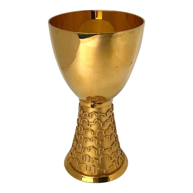 Vintage German Bernd Cassau Paderborn Gilt Sterling Silver Chalice For Sale