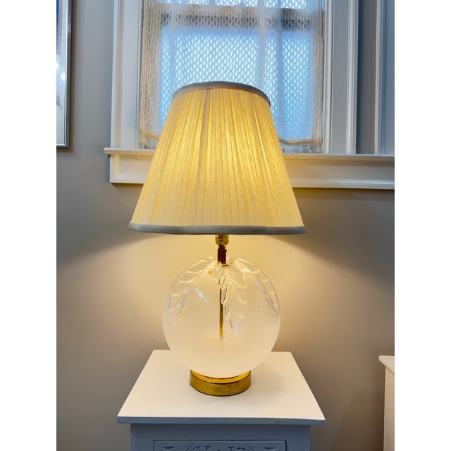 Murano Vintage Italian Hand Blown Glass Table Lamp Manner of Murano For Sale - Image 4 of 9