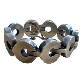 Mid 20th Century Antonio Pineda Sterling Bracelet, Modernist For Sale