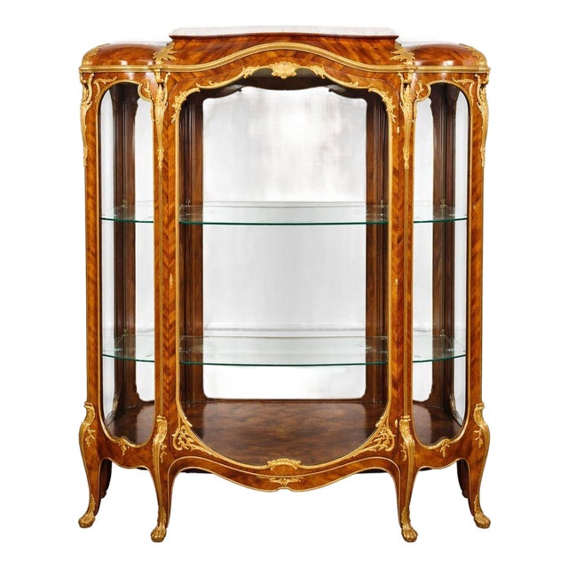 Spectacular Early 20th Century French Louis XV Style Vitrine Signed by F. Linke For Sale