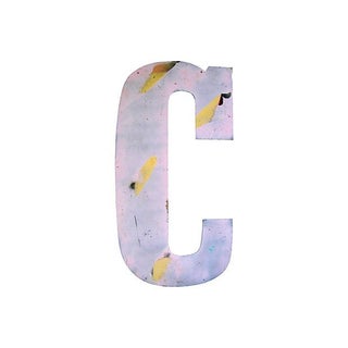 Large Pink Metal Marquee Letter C For Sale