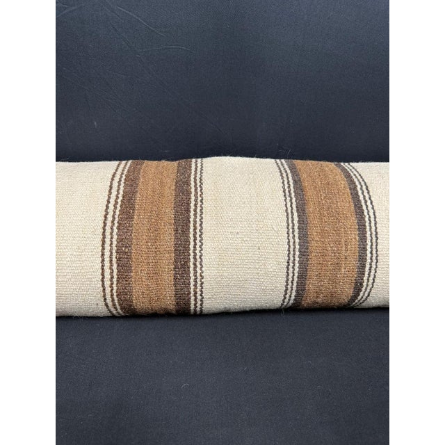 Contemporary Turkish Hemp Pillow Cushion Natural Beige Brown Cushion Cover 12"x46" For Sale - Image 3 of 4