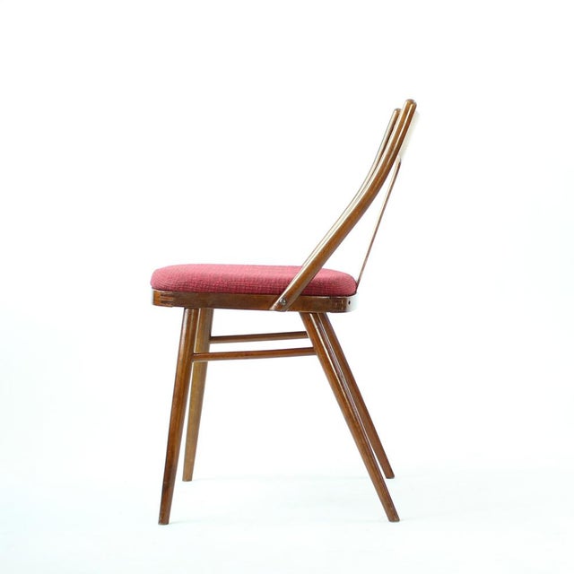 Dining Chairs in Wood and Pink from Tatra, 1960s, Set of 4 For Sale - Image 10 of 13