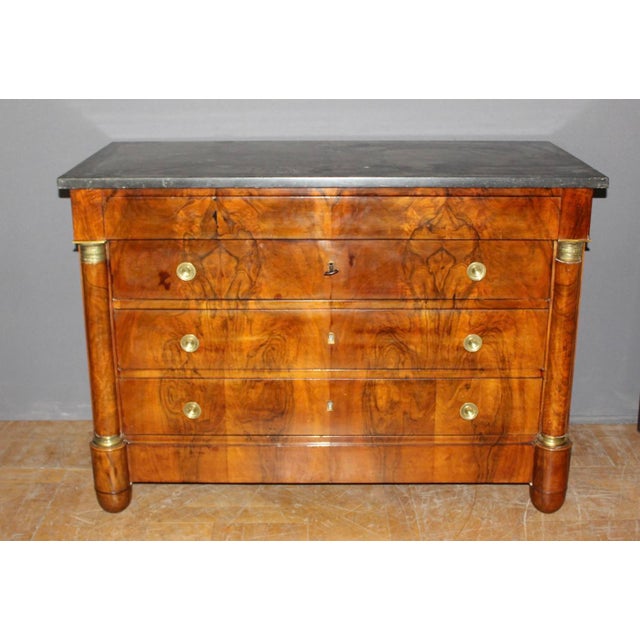 Traditional 19th Century Empire Commode with Half-Column For Sale - Image 3 of 14