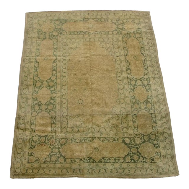 Antique Turkish Oushak Floral Rug 10' X 7'10'' For Sale