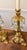 Ornate Gold Candle Holders With Crystal Prisms For Sale - Image 10 of 12