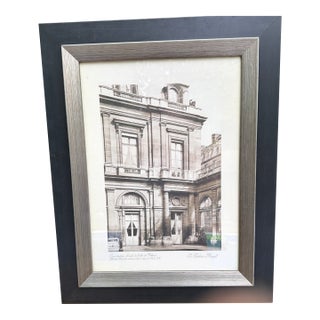 1990s Framed Architectural Photo of the Court D’Entree De Le Palais Royale of Louis XV For Sale