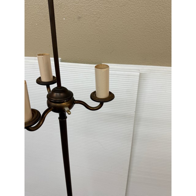 Victorian Mid 20th Century Victorian Etched Brass Floor Lamp For Sale - Image 3 of 9