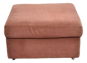 Late 20th Century Vintage Thayer Coggin Modern Upholstered Mauve Color Ottoman on Wheels