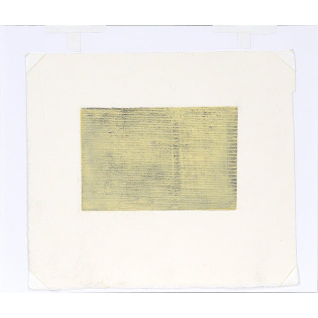 Not Quite Green - Minimalist Transfer Monotype in Oil on Paper Original hand painted and transfer monotype painting by...
