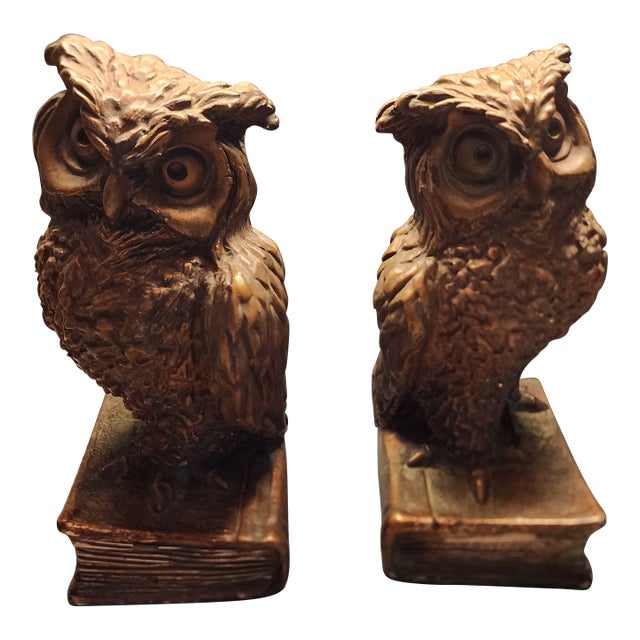 Vintage Owl Bookends For Sale