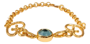 Eternal Love Blue Topaz Gold Adjustable Bracelet