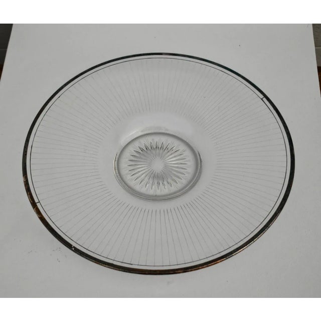 Vintage Heisey Art Deco Style Etched Glass Round Platter For Sale In Philadelphia - Image 6 of 13