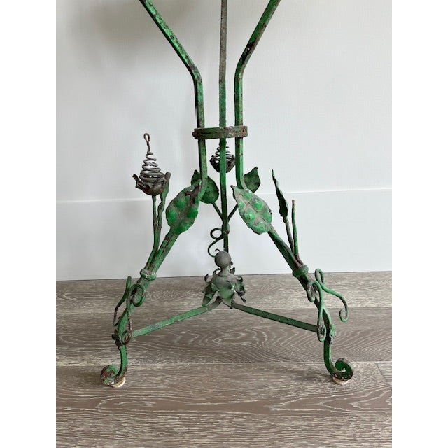 Antique Art Nouveau Iron Plant Stand For Sale - Image 4 of 5