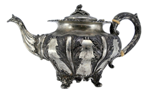 Silver Teapot with Lid and Handle Applications
