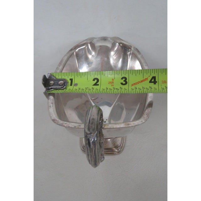 Mid 20th Century Metal Gravy Boat Silver Plated Sauce Serving Dish With Scrollwork Handle For Sale - Image 14 of 15