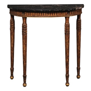 Mid 20th Century Italian Console Table W/Original Marble Top For Sale
