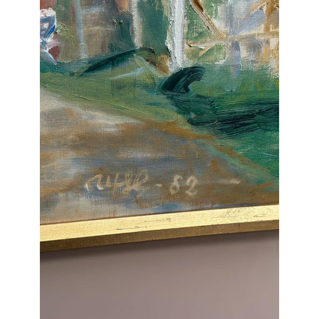 Ulfe, Street with Houses and Trees, 1982, Oil on Canvas, Framed For Sale - Image 12 of 18