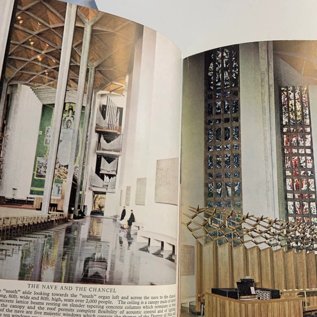 Gold 1965 Coventry Cathedral Pictorial Guide Book For Sale - Image 8 of 9