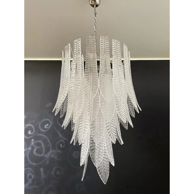 Beautiful and huge Italian Murano Chandelier composed of 52 splendid transparent glasses that give a very elegant look....