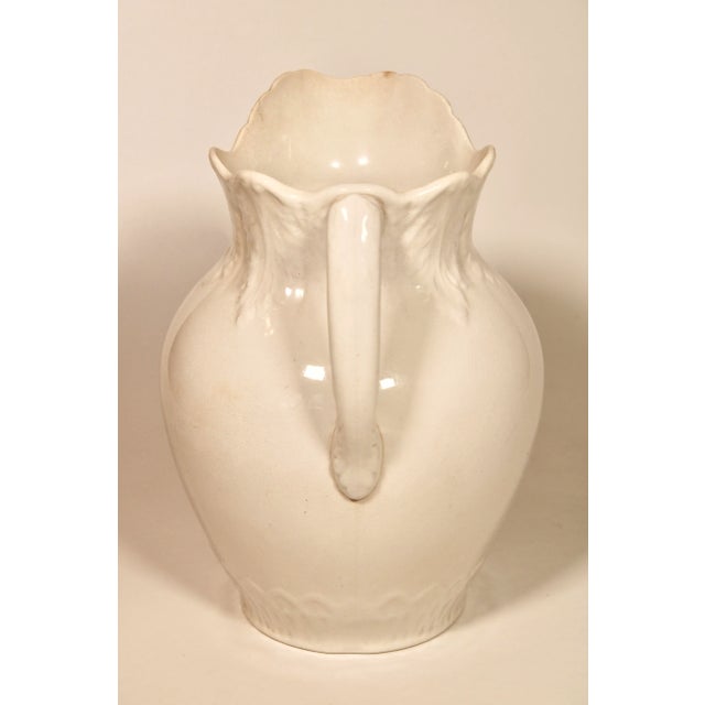 English Vintage English White Ironstone Ceramic Pitcher For Sale - Image 3 of 11