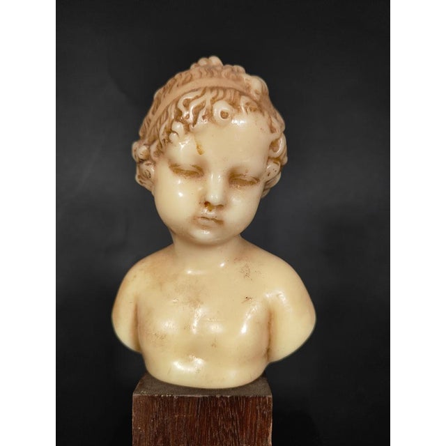 Late 19th Century Wax Bust of Child, 1880 For Sale - Image 5 of 14