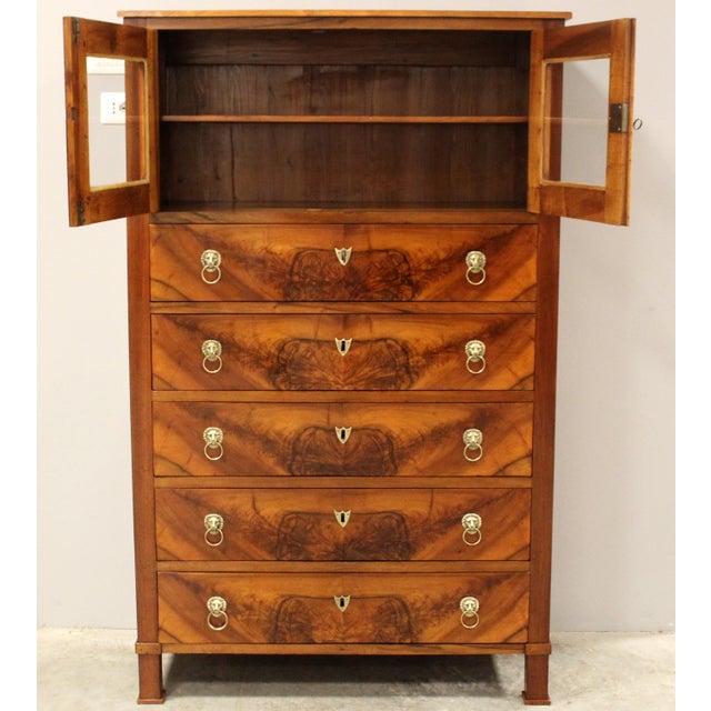 Wood Empire Walnut Display Chest of Drawers, 19th Century For Sale - Image 7 of 17