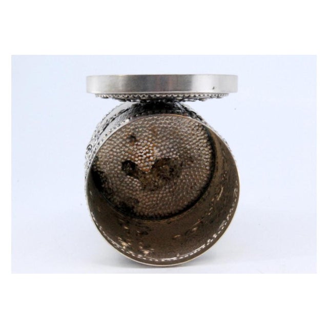 Embossed and Hammered Silver Tea Box For Sale - Image 10 of 11