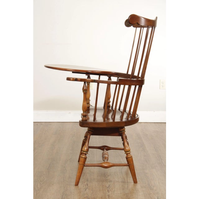 1970s Frederick Duckloe & Bros Windsor Style Writing Armchair For Sale - Image 4 of 13