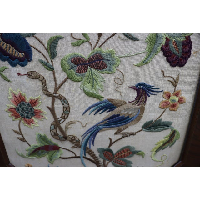 Empire Mahogany Firescreen With Crewelwork Tapestry Panel For Sale In Philadelphia - Image 6 of 18