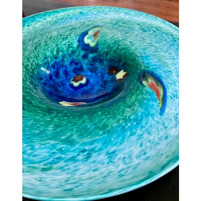 1970s Large Blue Murano Glass Platter For Sale - Image 4 of 7