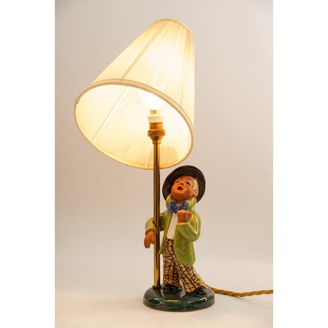 Ceramic Lamp with Fabric Shade, 1950s For Sale - Image 17 of 18