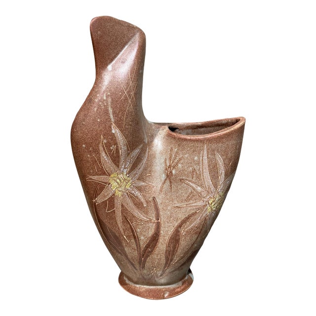 Mid-Century Biomorphic Vallauris Ceramic Vase Dove For Sale