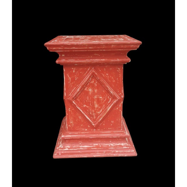 Antique Red Wooden Stand For Sale - Image 6 of 11