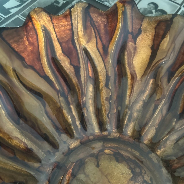 Modern Sunflower Art Glass Bowl For Sale - Image 3 of 5