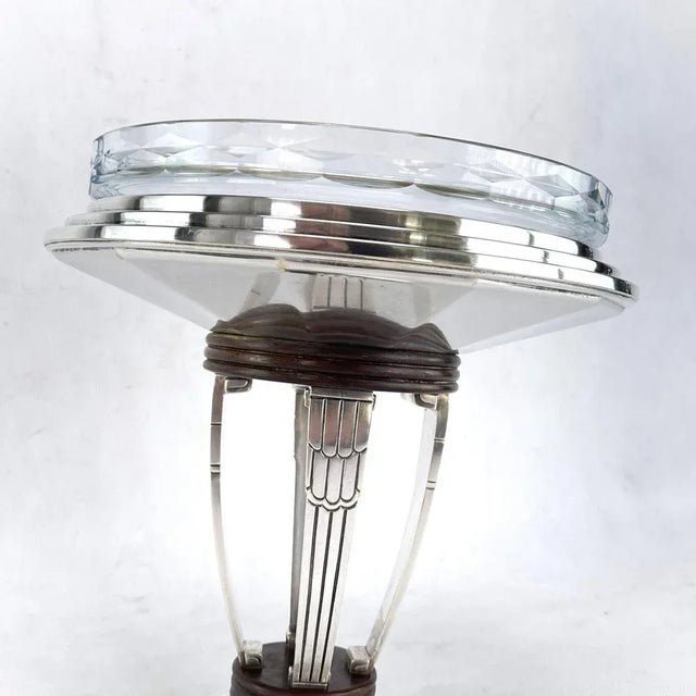 1930s Art Deco Centrepiece Bowl in Silver Plated attributed to Durousseau & Raynaud, 1930s For Sale - Image 5 of 13