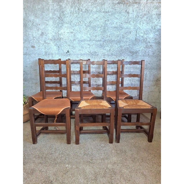 Chairs in Straw and Wood, 1890s, Set of 6 For Sale - Image 9 of 14