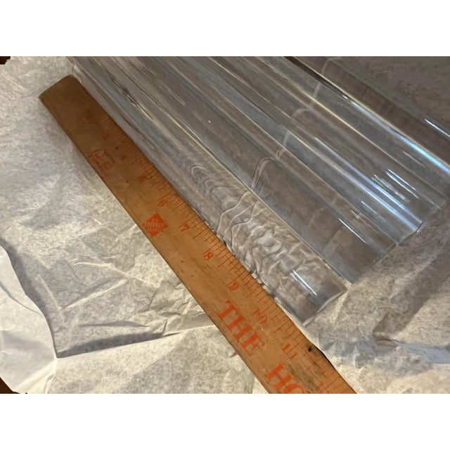 Vintage Mid-Century Modern Italian Murano Glass Triedi Venini Chandelier in Silver Chrome For Sale - Image 11 of 12